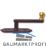 Fensterreiber Antik mit Messingknopf, 17 mm, Stahl schwarz lackiert