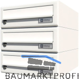 JU Hausbrieffachanlage 3-teilig, 300 x 330 x 380 mm, Stahl wei� RAL 9016