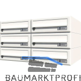 JU Hausbrieffachanlage 6-teilig, 600 x 330 x 380 mm, Stahl wei� RAL 9016