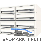 JU Hausbrieffachanlage 8-teilig, 600 x 440 x 380 mm, Stahl wei� RAL 9016