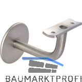 Handlauftr�ger mit Winkel, Ros. � 60 mm, Wandabstand 74 mm, Edelstahl matt