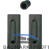 HOPPE Schiebet�rmuschel Set M464 - BL, eckige Rosette, schwarz satiniert