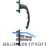 HOPPE Balkont�rgriff-Halbgarnitur LI�GE - au�en hoch, schwarz