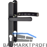 Dr�ckergarnitur LI�GE - Schmalschild 24 mm, Griff flach,67 - 72,schwarz matt