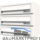 JU Hausbrieffachanlage 3-teilig, 375 x 330 x 280 mm, Stahl wei� RAL 9016