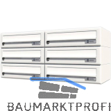 JU Hausbrieffachanlage 6-teilig, 750 x 330 x 280 mm, Stahl wei� RAL 9016
