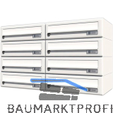 JU Hausbrieffachanlage 8-teilig, 750 x 440 x 280 mm, Stahl wei� RAL 9016