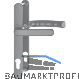 Dr�ckergarnitur LI�GE - Schmalschild 24 mm, Griff flach,67 - 72,Edelstahl-Effekt