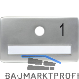 SOLIDO Namensschild ohne Spion, Bohrung � 14, Alu silber eloxiert, Gravur Nr. 1