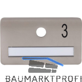 SOLIDO Namensschild ohne Spion, Bohrung � 14, Edelstahl satiniert, Gravur Nr. 3