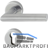 FH-Dr�ckergarnitur AMSTERDAM - auf Rosette PZ, 40 - 45, Edelstahl matt