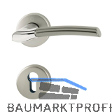 HOPPE Dr�ckergarnitur BERGEN - auf Rosette PZ, verchromt/Edelstahl-Effekt