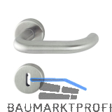 HOPPE Dr�ckergarnitur PARIS - auf Rosette BB, 37 - 42, Edelstahl matt