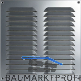 UPMANN Wetterschutzgitter aufschraubbar eckig 320x320 mm mit Mittelsteg silber