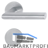 HOPPE Dr�ckergarnitur AMSTERDAM - auf Flachrosette, rund BB, Edelstahl matt