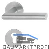 HOPPE Dr�ckergarnitur AMSTERDAM - auf Flachrosette, rund PZ, Edelstahl matt