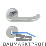 Dr�ckergarnitur PARIS - auf Rosette BB, 40 - 45, Edelstahl matt