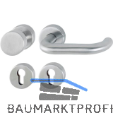 Wechselgarnitur PARIS mit Rosetten PZ, brandschutztauglich, Edelstahl