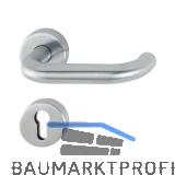 Dr�ckergarnitur PARIS - auf Rosette PZ, 40 - 45, Edelstahl matt