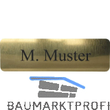 Namensschild eckig mit Gravur, goldfarbig