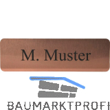Namensschild eckig mit Gravur, kupferfarbig