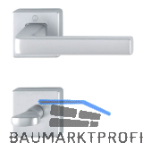 HOPPE Dr�ckergarnitur DUBLIN Rosette eckig WC, Aluminium verchromt matt