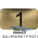 Nummernschild selbstklebend, 35 x 20 mm, Type 1, Kunststoff gold metallic
