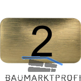 Nummernschild selbstklebend, 35 x 20 mm, Type 2, Kunststoff gold metallic