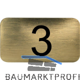 Nummernschild selbstklebend, 35 x 20 mm, Type 3, Kunststoff gold metallic