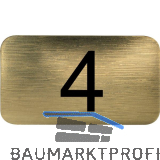 Nummernschild selbstklebend, 35 x 20 mm, Type 4, Kunststoff gold metallic