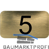 Nummernschild selbstklebend, 35 x 20 mm, Type 5, Kunststoff gold metallic