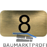 Nummernschild selbstklebend, 35 x 20 mm, Type 8, Kunststoff gold metallic