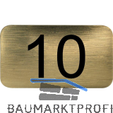 Nummernschild selbstklebend, 35 x 20 mm, Type 10, Kunststoff gold metallic