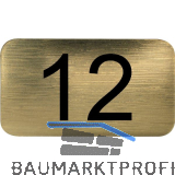 Nummernschild selbstklebend, 35 x 20 mm, Type 12, Kunststoff gold metallic