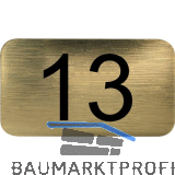 Nummernschild selbstklebend, 35 x 20 mm, Type 13, Kunststoff gold metallic