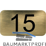 Nummernschild selbstklebend, 35 x 20 mm, Type 15, Kunststoff gold metallic