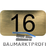 Nummernschild selbstklebend, 35 x 20 mm, Type 16, Kunststoff gold metallic