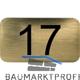 Nummernschild selbstklebend, 35 x 20 mm, Type 17, Kunststoff gold metallic