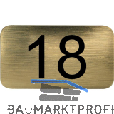 Nummernschild selbstklebend, 35 x 20 mm, Type 18, Kunststoff gold metallic