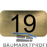 Nummernschild selbstklebend, 35 x 20 mm, Type 19, Kunststoff gold metallic