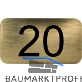 Nummernschild selbstklebend, 35 x 20 mm, Type 20, Kunststoff gold metallic
