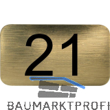 Nummernschild selbstklebend, 35 x 20 mm, Type 21, Kunststoff gold metallic