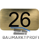 Nummernschild selbstklebend, 35 x 20 mm, Type 26, Kunststoff gold metallic