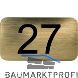 Nummernschild selbstklebend, 35 x 20 mm, Type 27, Kunststoff gold metallic