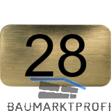 Nummernschild selbstklebend, 35 x 20 mm, Type 28, Kunststoff gold metallic