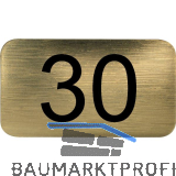 Nummernschild selbstklebend, 35 x 20 mm, Type 30, Kunststoff gold metallic