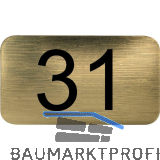 Nummernschild selbstklebend, 35 x 20 mm, Type 31, Kunststoff gold metallic