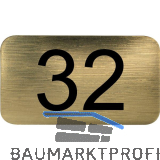 Nummernschild selbstklebend, 35 x 20 mm, Type 32, Kunststoff gold metallic