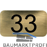 Nummernschild selbstklebend, 35 x 20 mm, Type 33, Kunststoff gold metallic