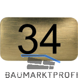 Nummernschild selbstklebend, 35 x 20 mm, Type 34, Kunststoff gold metallic